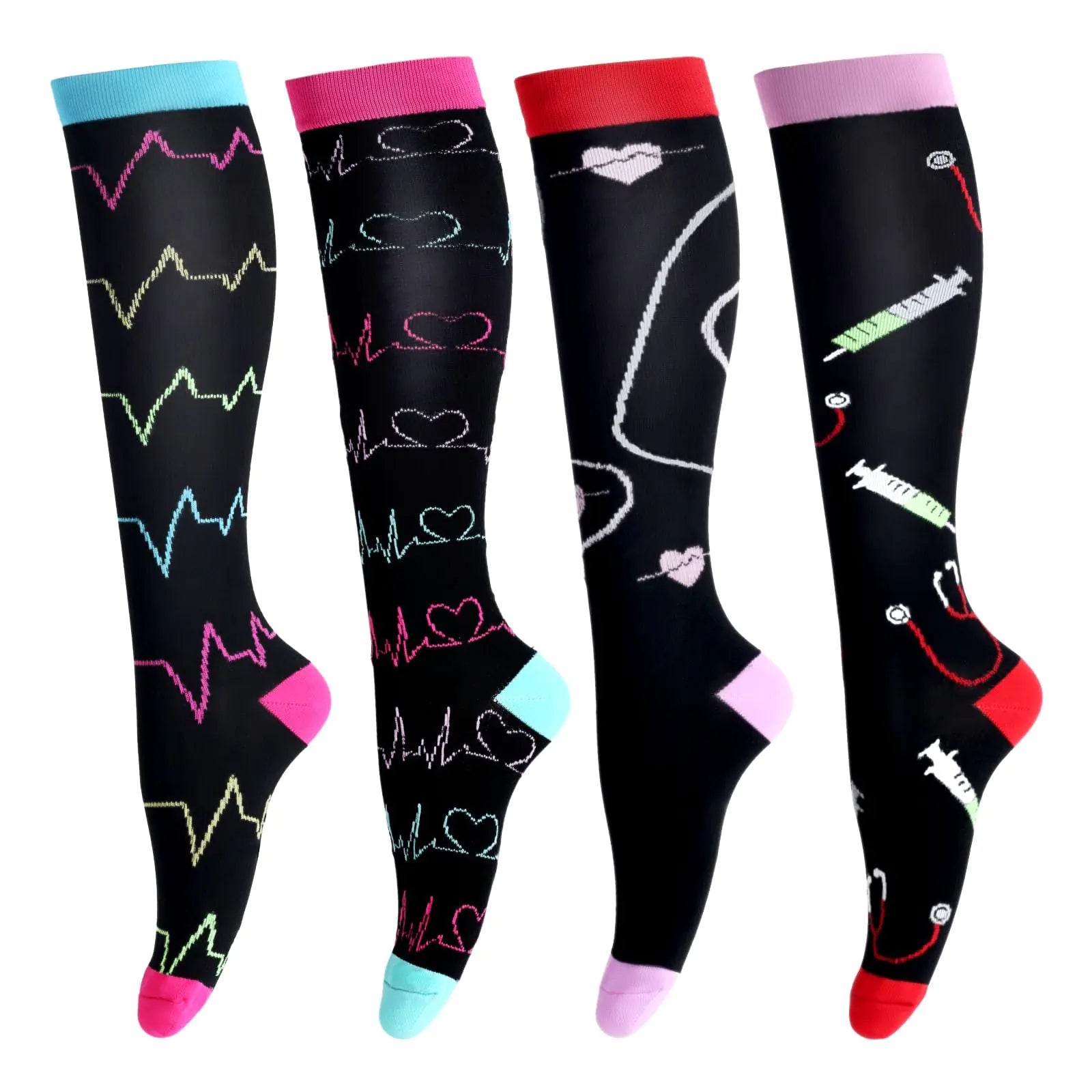 Compression Socks for Women & Men Circulation Long Stockings Support for Nurses Pregnant Hiking Riding Running