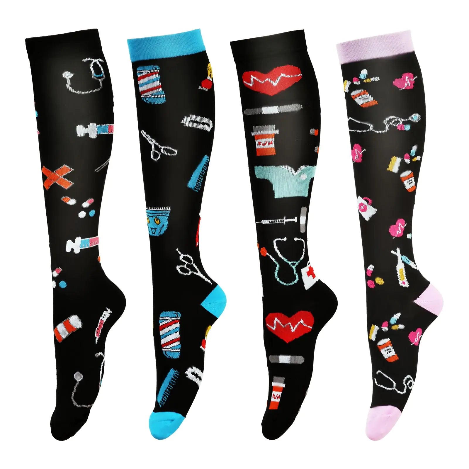 Compression Socks for Women & Men Circulation Long Stockings Support for Nurses Pregnant Hiking Riding Running